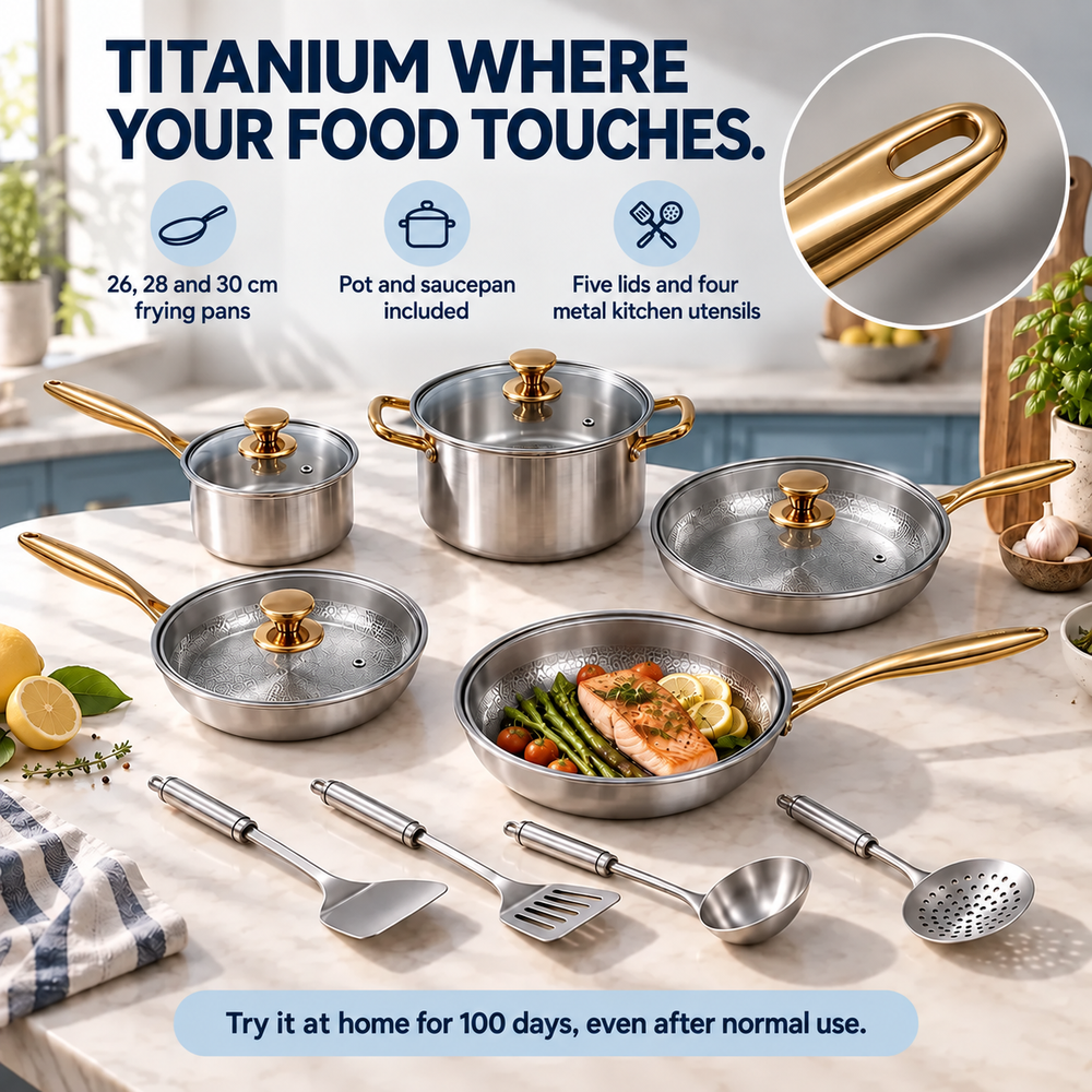 NoLayer Complete Classic Titanium Pannenset 14-delig — view 6