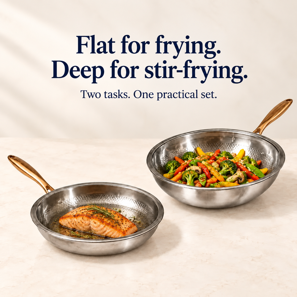 NoLayer Titanium Classic & Wok Pannenset 4-delig — view 2