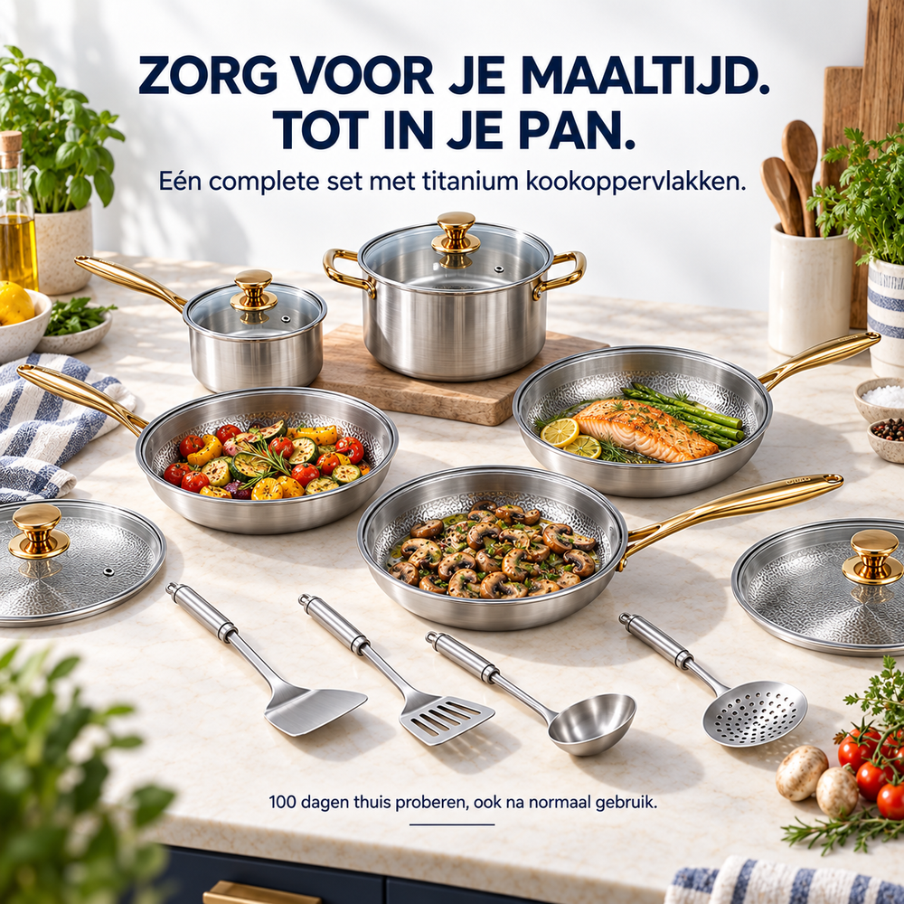 NoLayer Complete Classic Titanium Pannenset (14 delig) - NoLayer eigen selectie 20260908 slot 02 01 - 02-persona