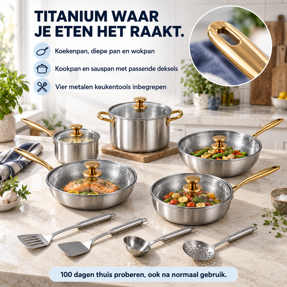 NoLayer Complete Signature Titanium Pannenset (14 delig) - NoLayer eigen selectie 20260908 slot 06 01 - signature14-06-direct
