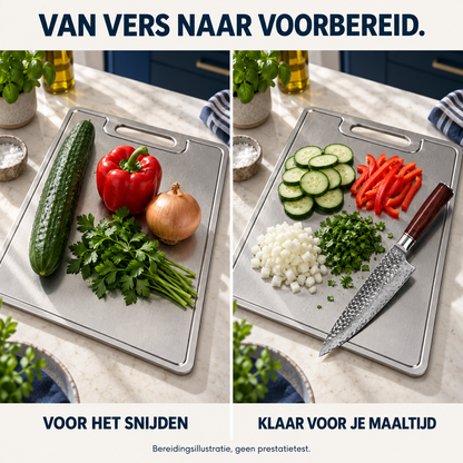 NoLayer Koksmes 21,6 cm + Titanium Snijplank L - NoLayer eigen selectie 20260908 slot 05 01 - knife-board-05-direct