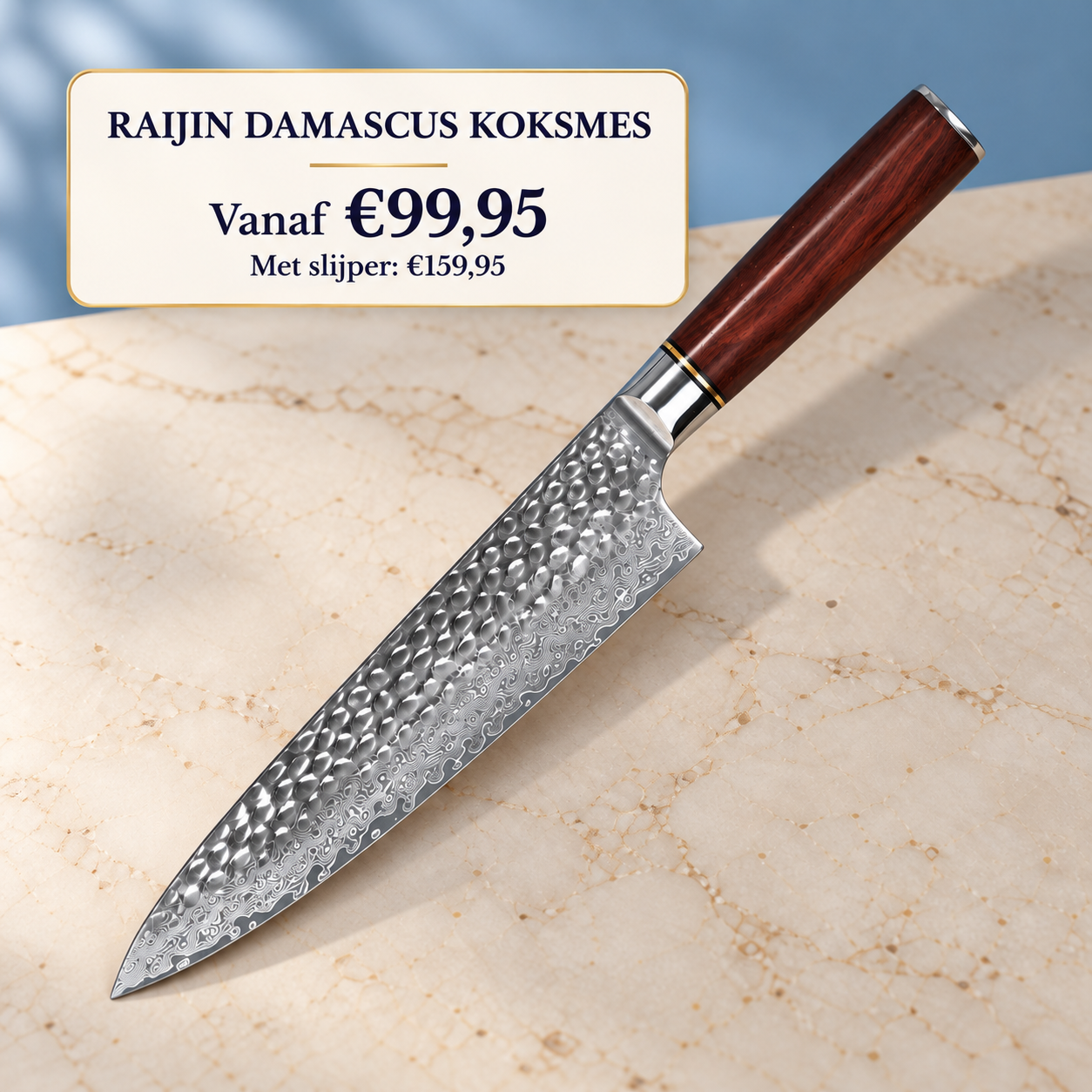 NoLayer Raijin Damascus Koksmes 21,6 cm - NoLayer eigen selectie 20260908 slot 01 01 - 01-offer