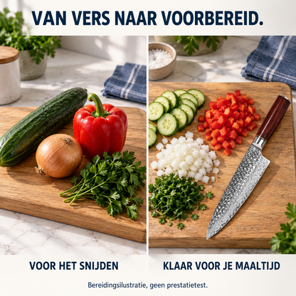 NoLayer Raijin Damascus Koksmes 21,6 cm - NoLayer eigen selectie 20260908 slot 05 01 - knife-05-direct