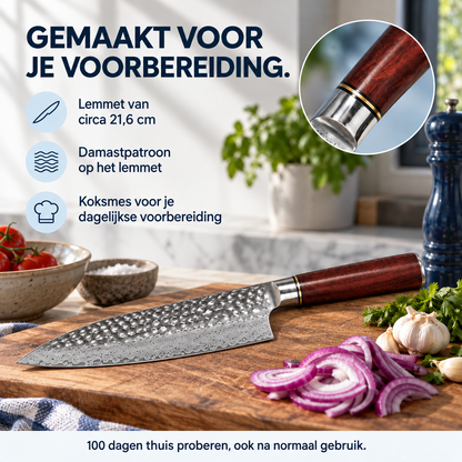 NoLayer Raijin Damascus Koksmes 21,6 cm - NoLayer eigen selectie 20260908 slot 06 01 - knife-06-corrected