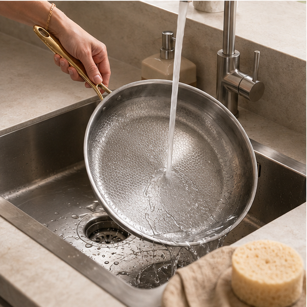 NoLayer Titanium Fry Pan - NoLayer gallery 07 - 06-easy cleanup